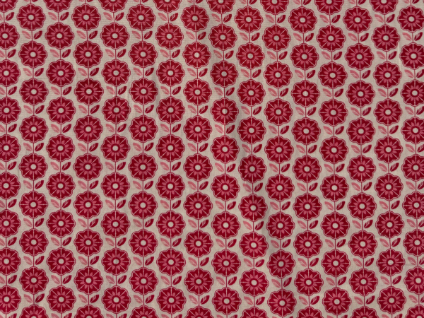 Baumwoll-Stoff Blumen Pink Bunt Nr 4902